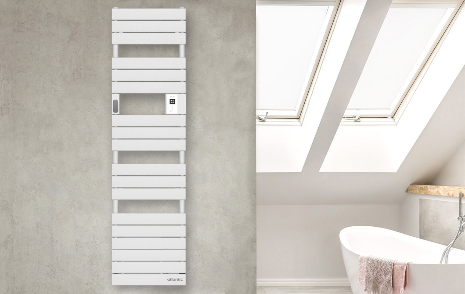 Sèche-serviettes Atlantic ADELIS Etroit 1500W Blanc carat